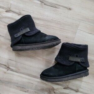 UGG Australia Women's Shaina Black Knit Boots 1012534 Cuff Ankle Bootie Size 9